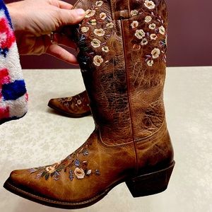 Ladies, size 7 1/2 M Shyanne cowboy boots worn once, practically brand new.